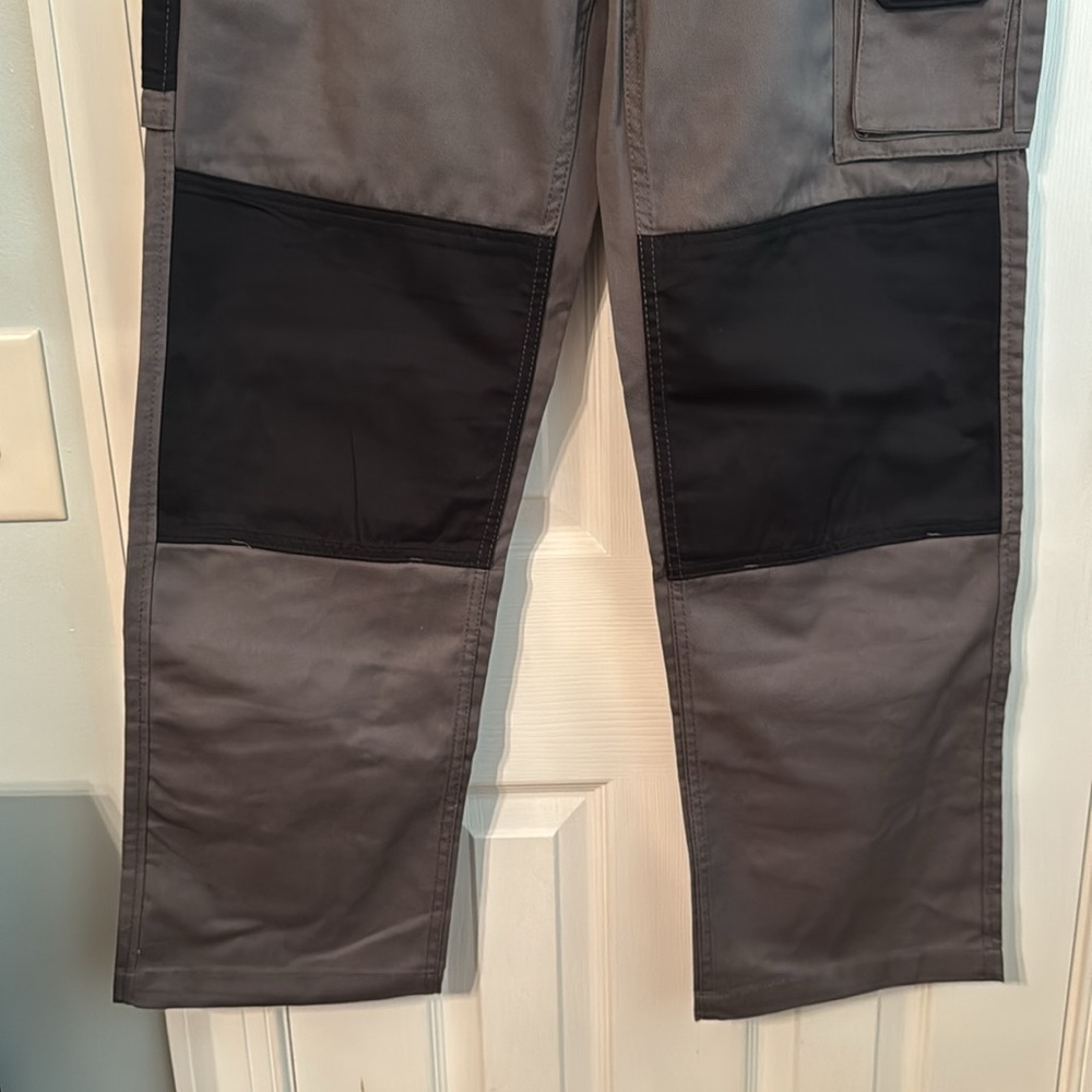 NWT Powerfix Men's Size 32 Gray Work Cargo Pants with Black Reinforced Panels - Picture 5 of 11